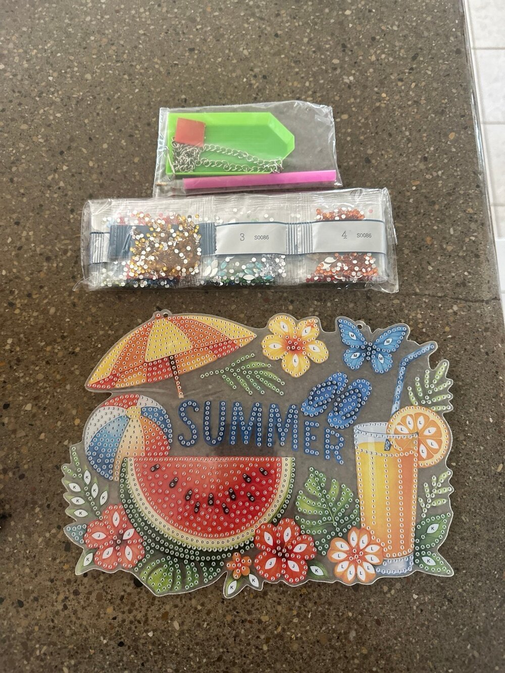 NWT Sourmo Summer Beach Diamond Art Hanging Sign Kit - Super Cute!